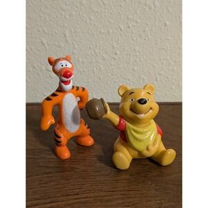 Winnie The Pooh Toy Figurine Honey‎ Pot Pvc Disney With Tigger Cake Topper Lot